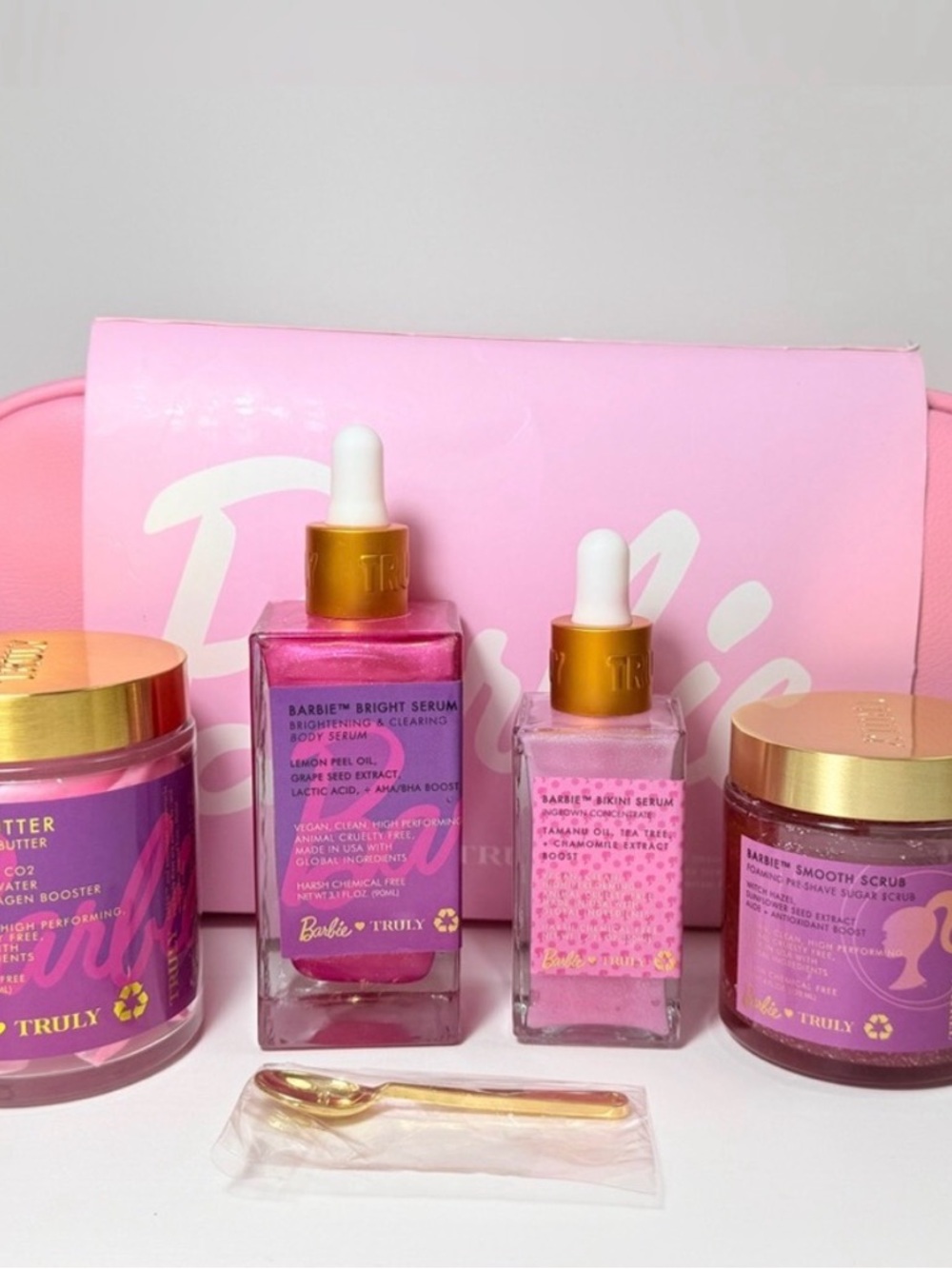 DISCONTINUED Truly x Barbie Limited Edition Full Set NIB-A BARBIE ROBE INCLUDED! - Picture 2 of 12
